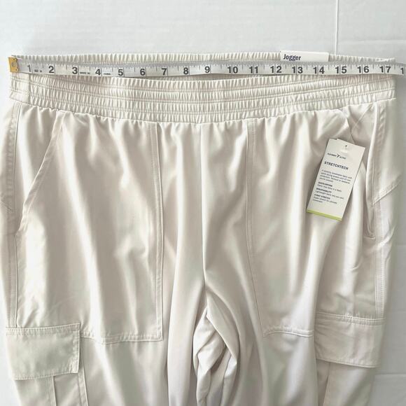 Old Navy Jogger Cargo Pants Womens Size L Cream Lined Stretch Casual Travel - Picture 9 of 16